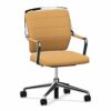 Bürostuhl_crossline prime_Leder_Curry_Aluminiumfuß_poliert_vorn