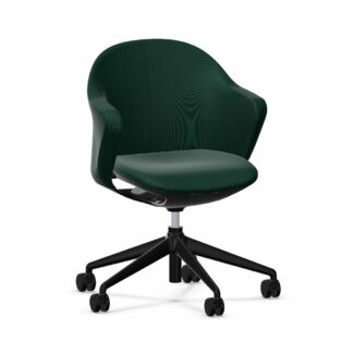 Bürostuhl_se:flair_membran_tannengrün_Sitzpolster_tannengrün_Kunststofffuß_schwarz_vorne