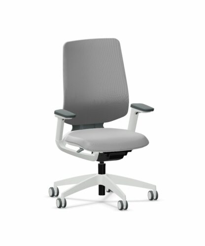 Bürostuhl_se:flex_membran_grau_Sitzpolster_grau_Kunststofffuß_grau_hinten_vorne