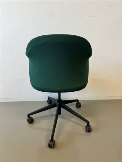 Bürostuhl_se:flair_membran_tannengrün_Sitzpolster_tannengrün_Kunststofffuß_schwarz_hinten