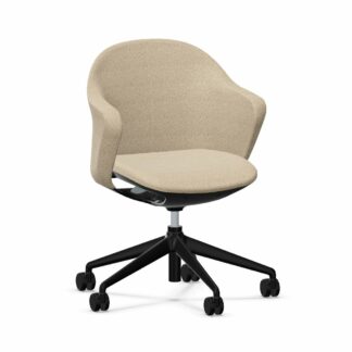 Bürostuhl_se:flair_membran_beige_Sitzpolster_beige_Kunststofffuß_schwarz_vorne