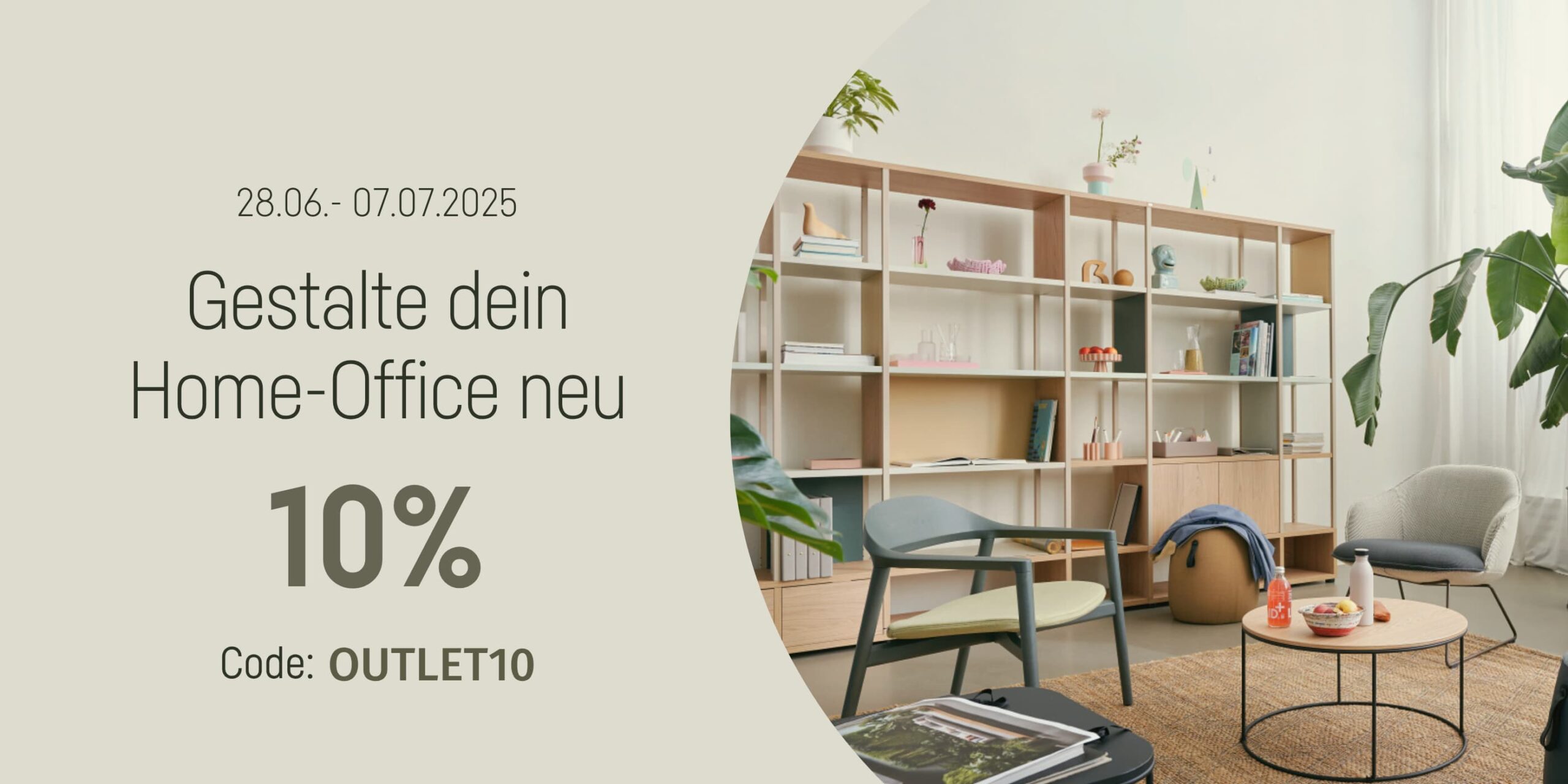 Gestalte dein Home-Office neu mit 10% Rabatt auf das Sortiment mit dem Code: Outlet10