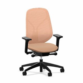 Bürostuhl_se:kit_apricot_Kunststoffuß_schwarz_vorne