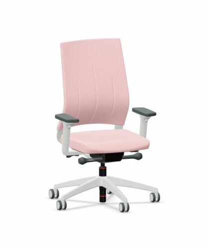 Bürostuhl_quarterback_2_Farbe_rosa_Gestellfarbe_lichtgrau_vorne