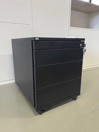 Rollcontainer_schwarz_vier_Schubladen_
