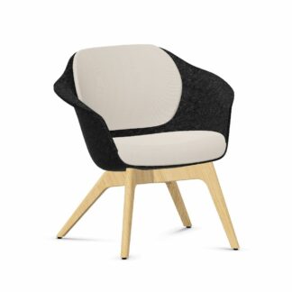 se:lounge Vierfußstuhl mit Holzgestell anthrazit/beige