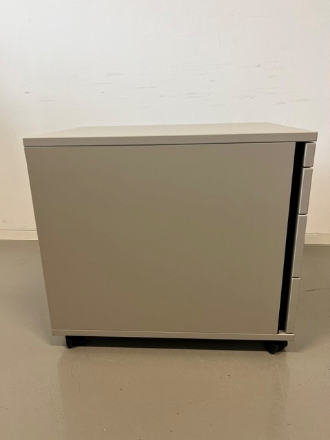 Rollcontainer kieselgrau_8 HE_mit Schubladen_seitlich